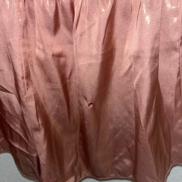 Victorias Secret Rose Gold Satin Wrap Pajama Romper Short Sleeve Small Sleep - Picture 5 of 5